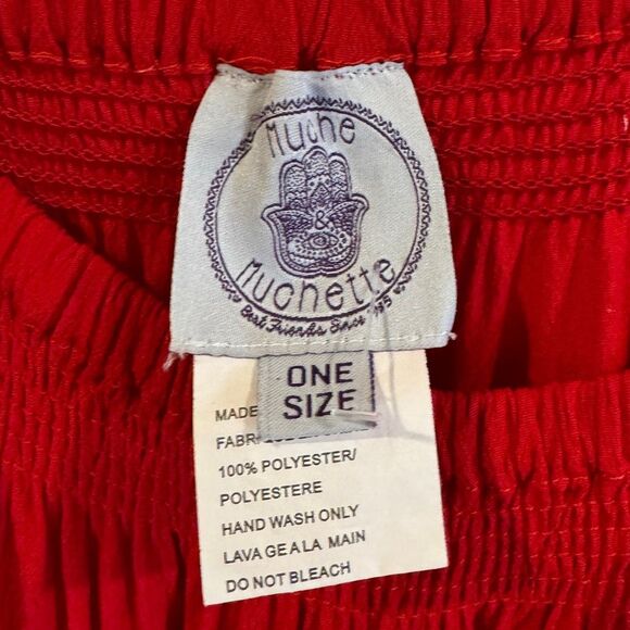 Muche & Muchette Women’s Red Ruffle twirl swing Dress One Size - Picture 6 of 16